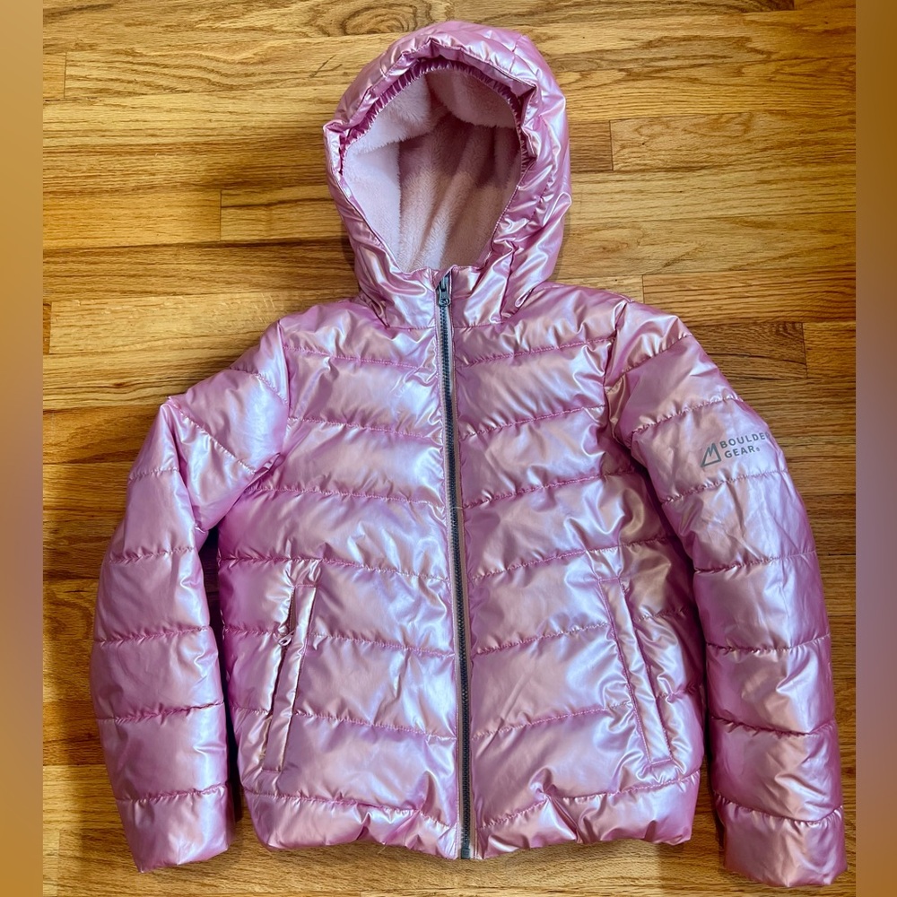 Boulder Gear, Youth Trinket Jacket, Size M, Cotton Candy Pink, metallic pink
